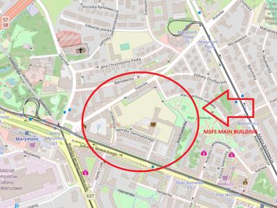 L'emplacement du Trial 1 est prévu dans le l'école principale des sapeurs-pompiers (abréviation polonaise - SGSP)