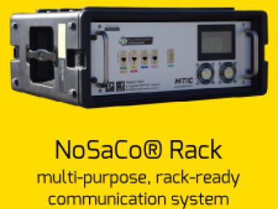 Sistema NoSaCo® Rack de comunicación multifunción listo para utilizarlo en un rack